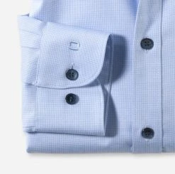 OLYMP Level Five Camicia Olymp Celeste Cotone Stretch Slim Fit