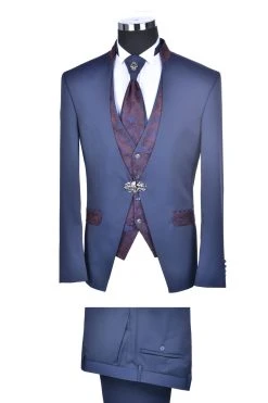 Baggi Men Abito Da Sposo Con Gilet E Cravatta Baggi Slim Fit -Meyer Shop 1004 187d5409 1700