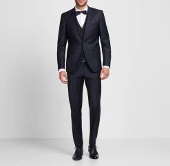 DIGEL Cerimonia Abito In Lana Stretch Digel Blu Scuro Con Gilet Vestibilità Slim Fit -Meyer Shop 1005 2717a63d 1600