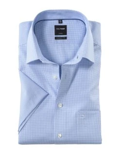 OLYMP Luxor Camicia Manica Corta Olymp A Quadretti In Cotone Facile Stiro Modern Fit -Meyer Shop 1016 3be4794b 1700