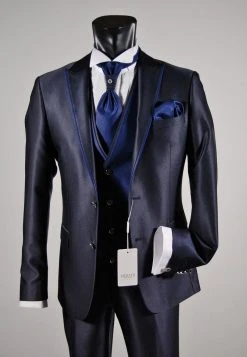 Abito Da Sposo Slim Fit Musani Cerimonia In Colore Blu E Nero -Meyer Shop 718 428a2052 1200