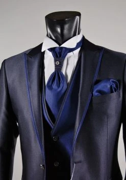 Abito Da Sposo Slim Fit Musani Cerimonia In Colore Blu E Nero -Meyer Shop 718 6789ec3b 1200