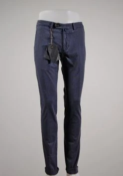 B SETTECENTO Made In Italy Pantalone Slim Fit Micro Fantasia B700 In Due Colori