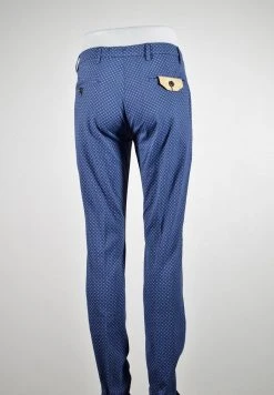 B SETTECENTO Made In Italy Pantalone A Fantasia Cotone Stretch Bsettecento Slim Fit In Tre Colori