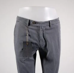 B SETTECENTO Made In Italy Pantalone Grigio Besettecento Slim Fit Cotone Stretch Micro Fantasia -Meyer Shop 822 4ede740c 1204