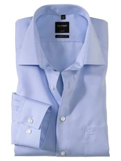 Camicia Olymp Luxor In Cotone Chambray No Stiro Modern Fit