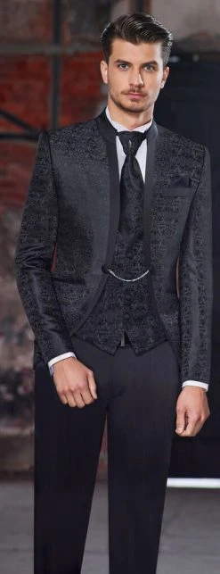 Baggi Men Abito Da Sposo Baggi Modello Coreano Damascato Slim Fit -Meyer Shop 998 4103dc74 1003