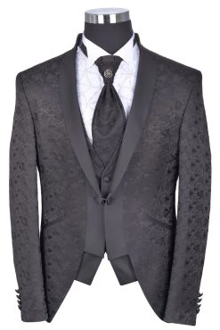 Baggi Men Abito Da Sposo Baggi Cerimonia Slim Fit Damascato