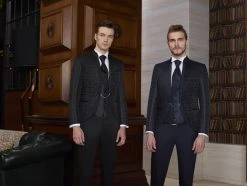 Baggi Men Abito Da Sposo Baggi Modello Coreano Damascato Slim Fit -Meyer Shop 998 88f89308 1700