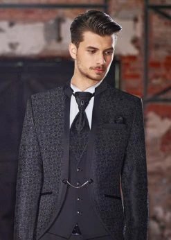 Baggi Men Abito Da Sposo Baggi Modello Alla Coreana Damascato Slim Fit